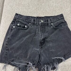 Polo by Ralph Lauren Black Washed Denim Cutoff Shorts #A1108